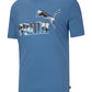 Camiseta Puma Masculina Logo Azul Tamanho XX-G