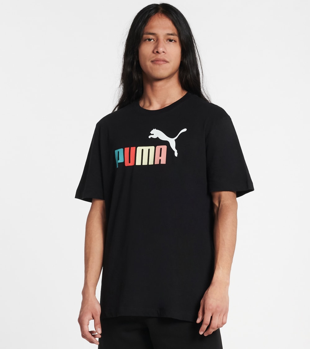 Camiseta Puma Masculina com Estampa de Logotipo Preta Tamanho X-G