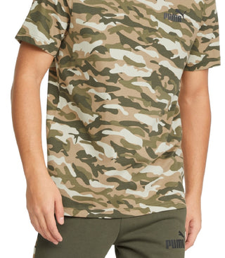 Camiseta Puma Camuflada Masculina Verde Tamanho Grande