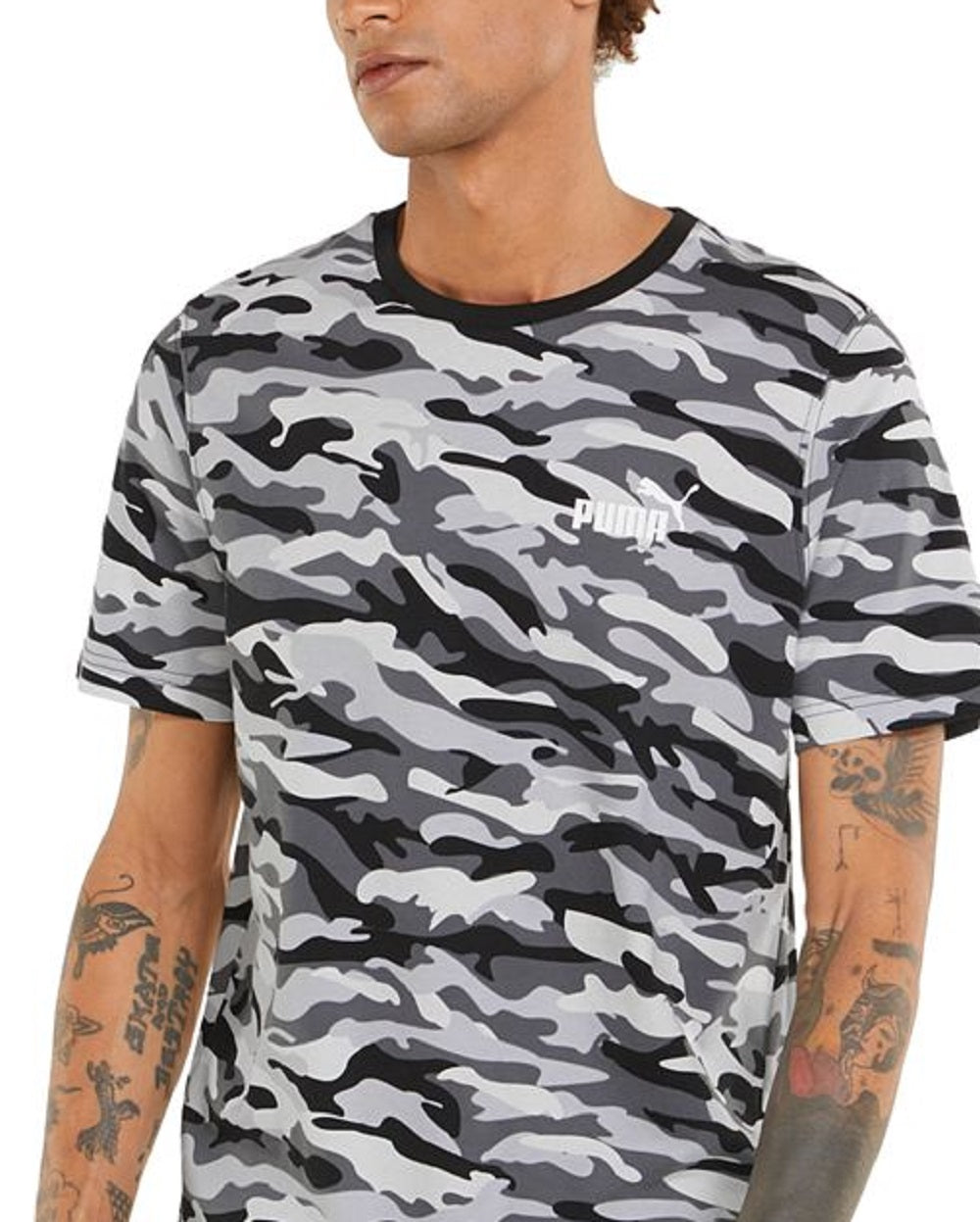 Camiseta camuflada masculina Puma preta tamanho X-G