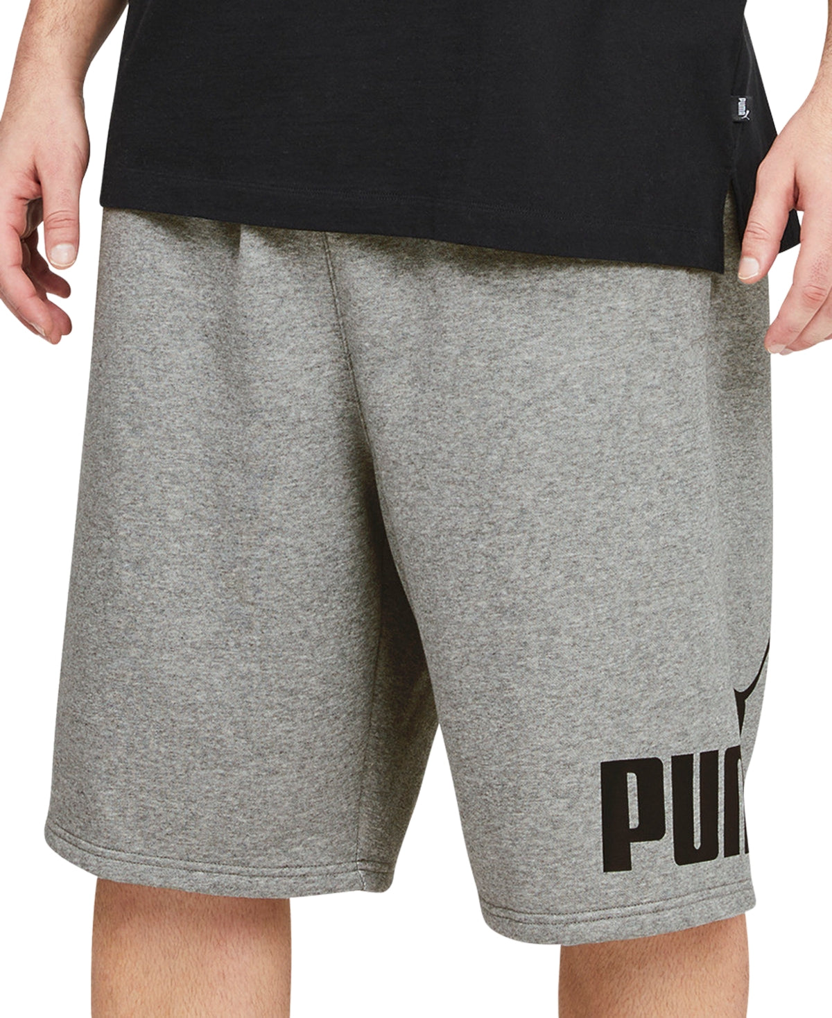Shorts Puma Big Logo Fleece Masculino Cinza Tamanho 15.5