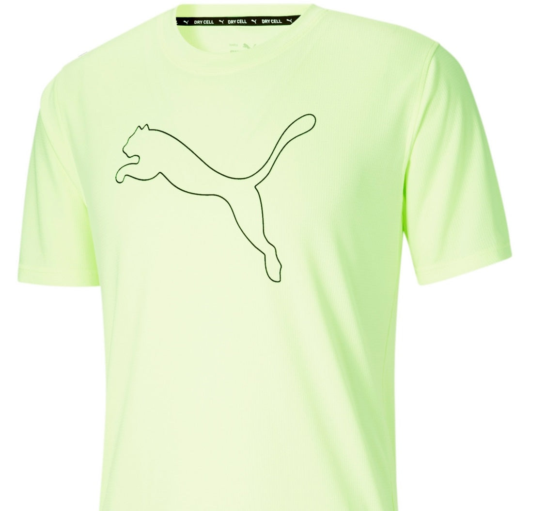 Camiseta Puma Logo Performance Masculina Amarela Tamanho Grande