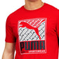 Camiseta Puma Crosswise Box Logo Masculina Vermelha Tamanho P