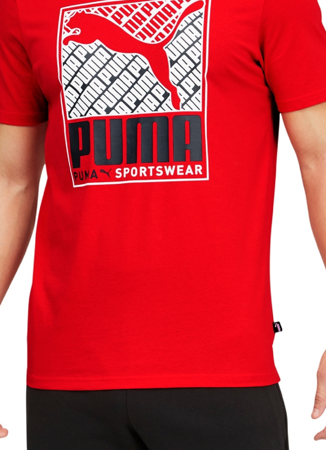 Camiseta Puma Crosswise Box Logo Masculina Vermelha Tamanho P