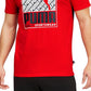 Camiseta Puma Crosswise Box Logo Masculina Vermelha Tamanho Médio