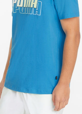 Puma Men's Triple Logo T-Shirt Blue Size XX-Large