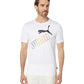 Camiseta Puma Rainbow Masculina Branca Tamanho Médio
