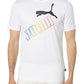 Camiseta Puma Rainbow Masculina Branca Tamanho Médio