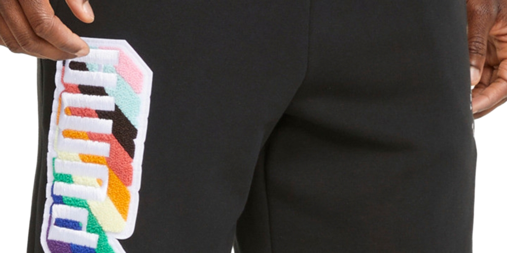 Shorts Puma Pride Regular Fit 8 French Terry Masculino Preto Tamanho Grande