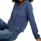Suéter Tommy Jeans Feminino Cable Knit Azul Tamanho X-G