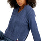 Suéter Tommy Jeans Feminino Cable Knit Azul Tamanho X-G