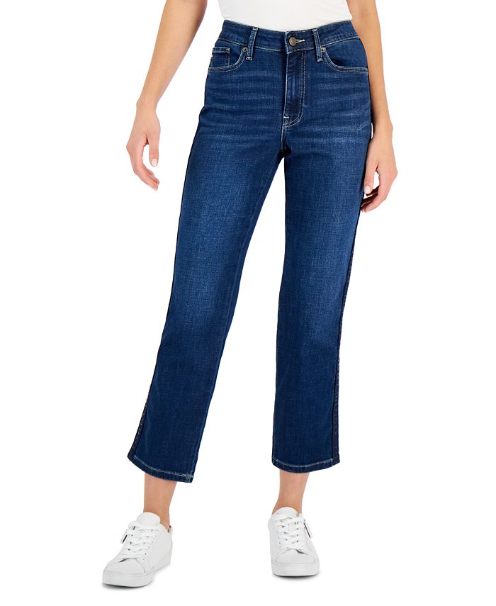 Calça jeans reta feminina Tommy Hilfiger Tribeca azul tamanho 4