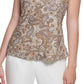 Blusa feminina Tommy Hilfiger estampada sem mangas marrom tamanho X-S