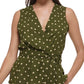 Blusa feminina Tommy Hilfiger sem mangas com decote em V, verde, tamanho XG