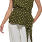 Blusa feminina Tommy Hilfiger sem mangas com decote em V, verde, tamanho XG