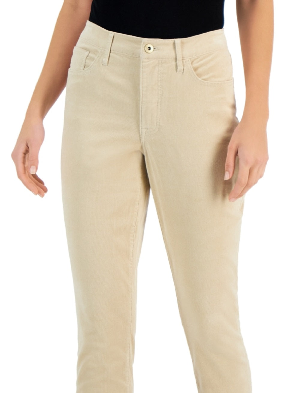 Calça skinny de veludo cotelê feminina Tommy Hilfiger marrom tamanho 2