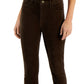 Calça skinny feminina Tommy Hilfiger de veludo cotelê marrom, tamanho 14