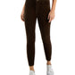 Calça skinny feminina Tommy Hilfiger de veludo cotelê marrom, tamanho 14