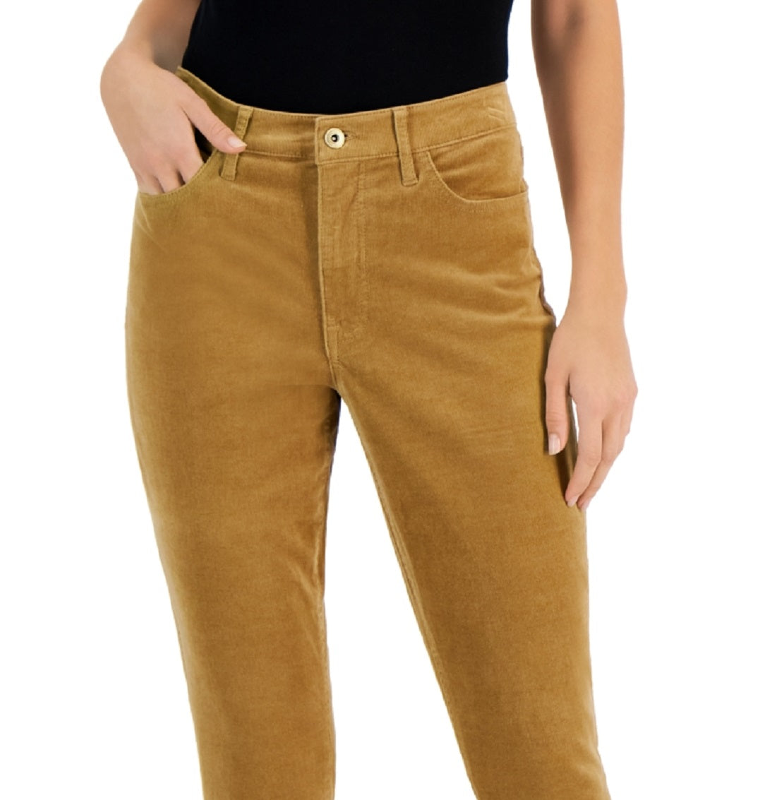 Calça skinny de veludo cotelê feminina Tommy Hilfiger marrom tamanho 8