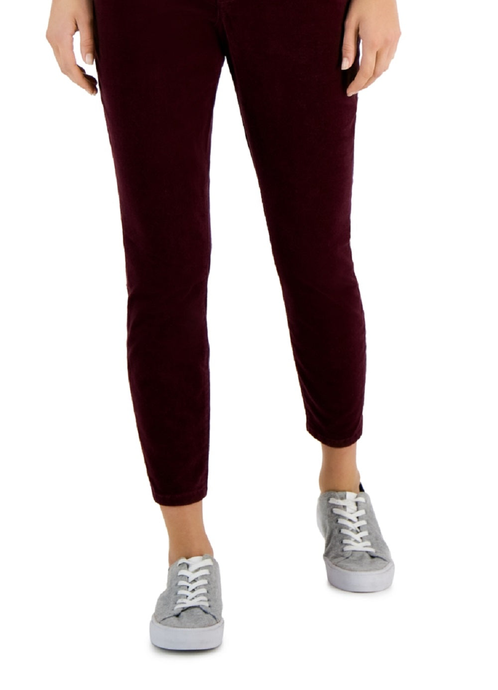 Calça skinny de veludo cotelê feminina Tommy Hilfiger vermelha