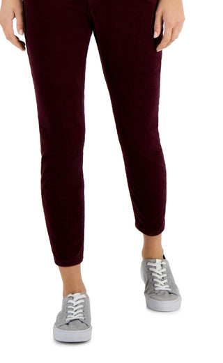 Calça skinny de veludo cotelê feminina Tommy Hilfiger vermelha