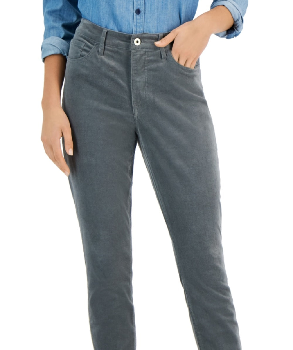 Calça skinny de veludo cotelê feminina Tommy Hilfiger cinza tamanho 2
