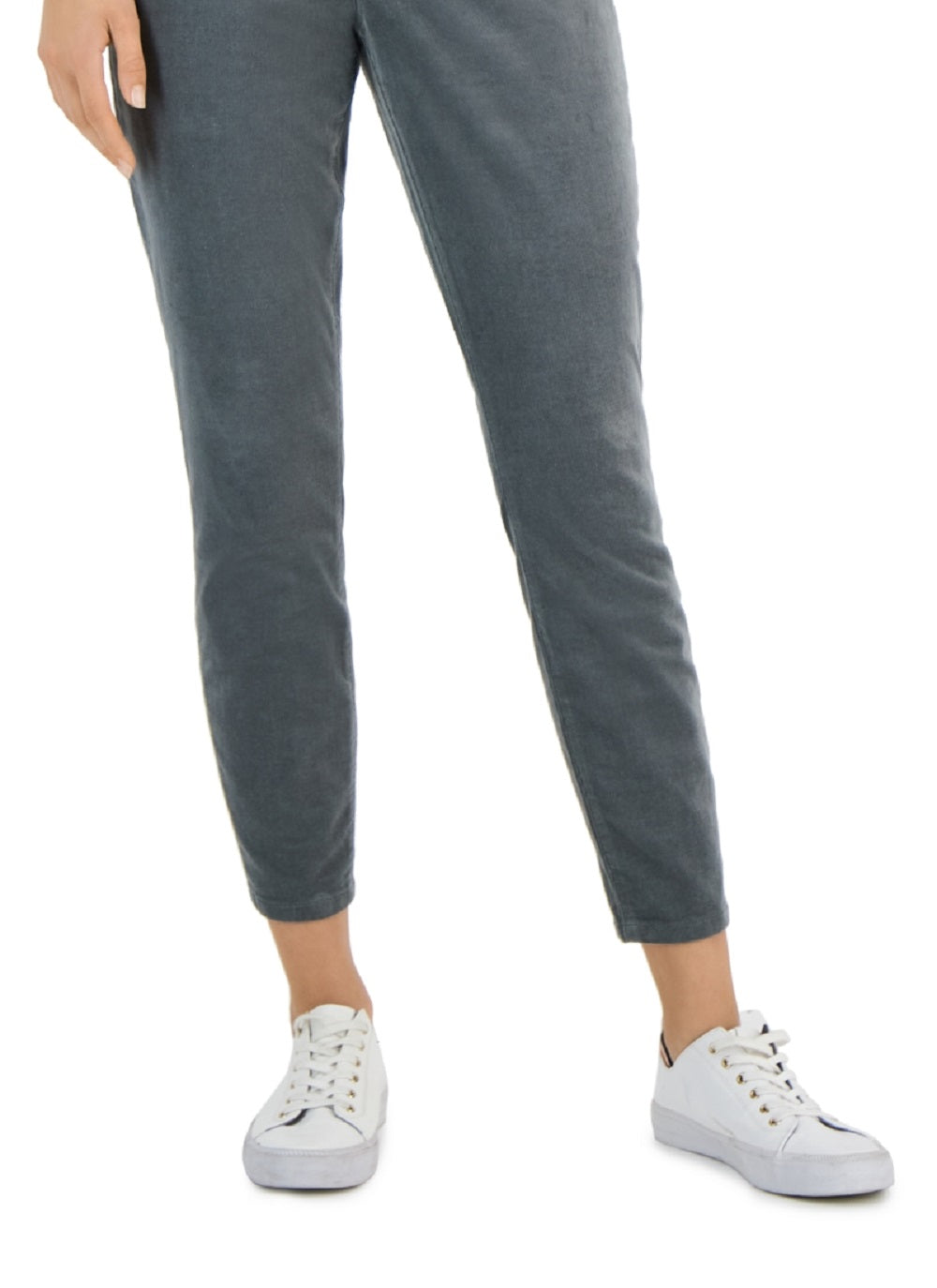 Calça skinny de veludo cotelê feminina Tommy Hilfiger cinza tamanho 2