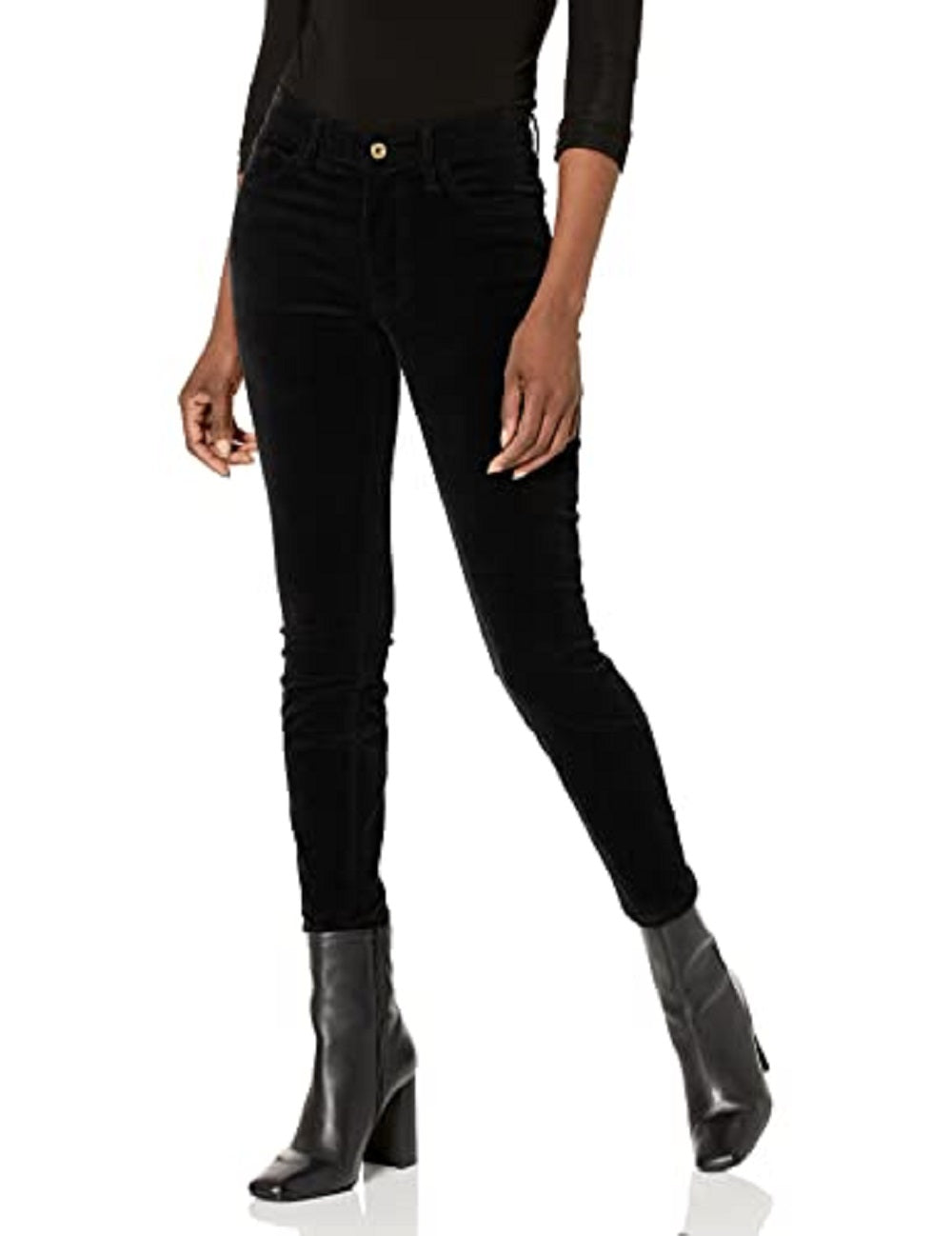 Calça skinny de veludo cotelê feminina Tommy Hilfiger preta tamanho 14