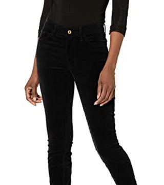 Calça skinny de veludo cotelê feminina Tommy Hilfiger preta tamanho 14