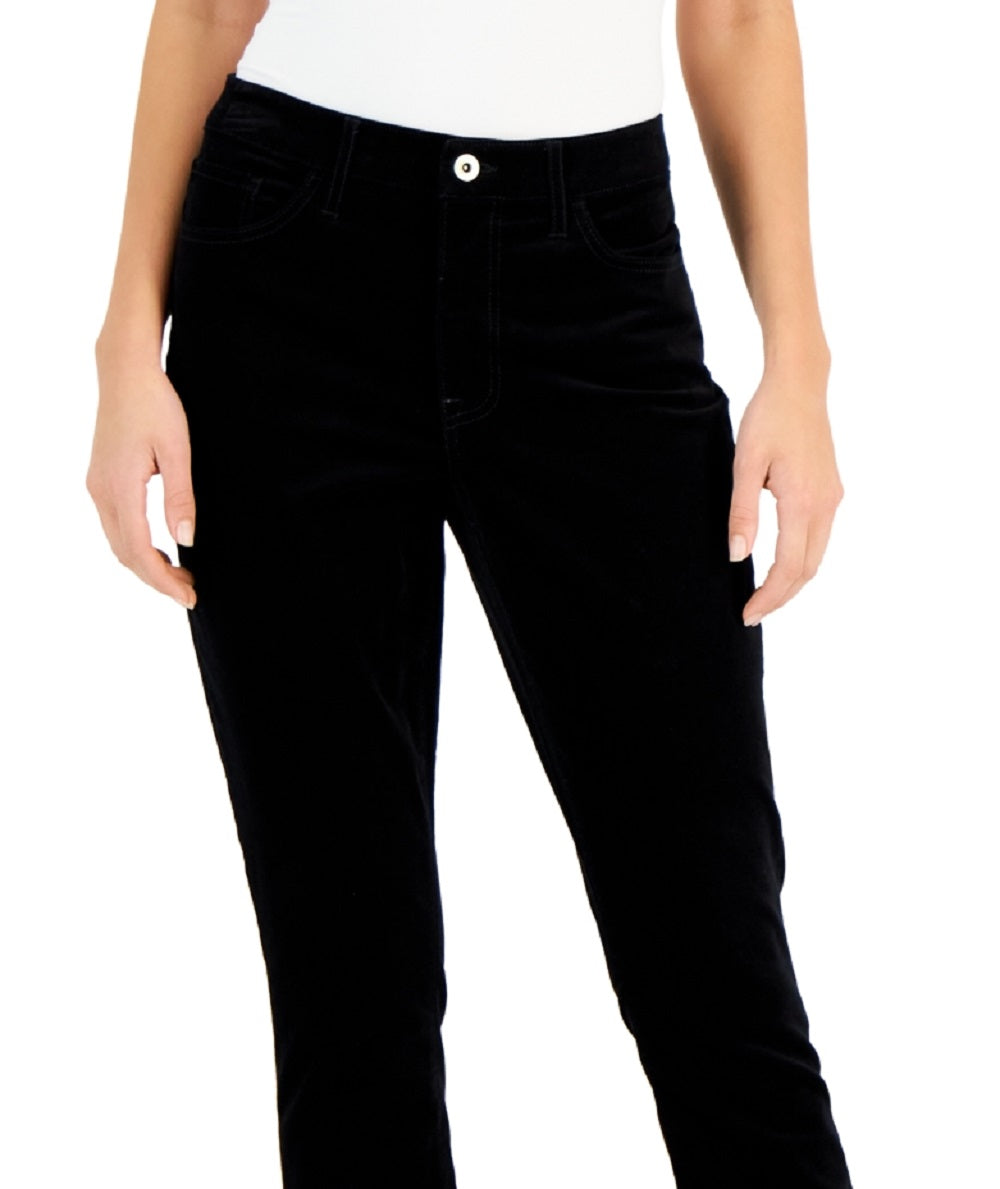 Calça skinny de veludo cotelê feminina Tommy Hilfiger preta tamanho 10