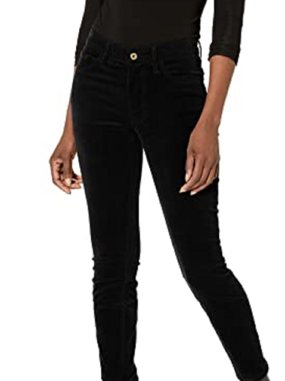 Calça skinny de veludo cotelê feminina Tommy Hilfiger preta tamanho 2