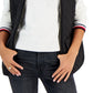 Tommy Hilfiger Colete feminino acolchoado com zíper frontal, preto, tamanho médio