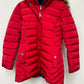 Casaco acolchoado com capuz e acabamento em pele sintética Tommy Hilfiger feminino, vermelho, tamanho pequeno