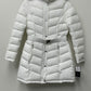 Casaco acolchoado com capuz e acabamento em pele sintética Tommy Hilfiger feminino, branco, tamanho médio