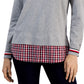 Suéter Tommy Hilfiger Feminino de Algodão com Camadas Cinza