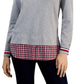 Suéter Tommy Hilfiger Feminino de Algodão com Camadas Cinza
