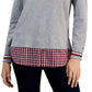 Suéter Tommy Hilfiger Feminino de Algodão com Camadas Cinza Tamanho P