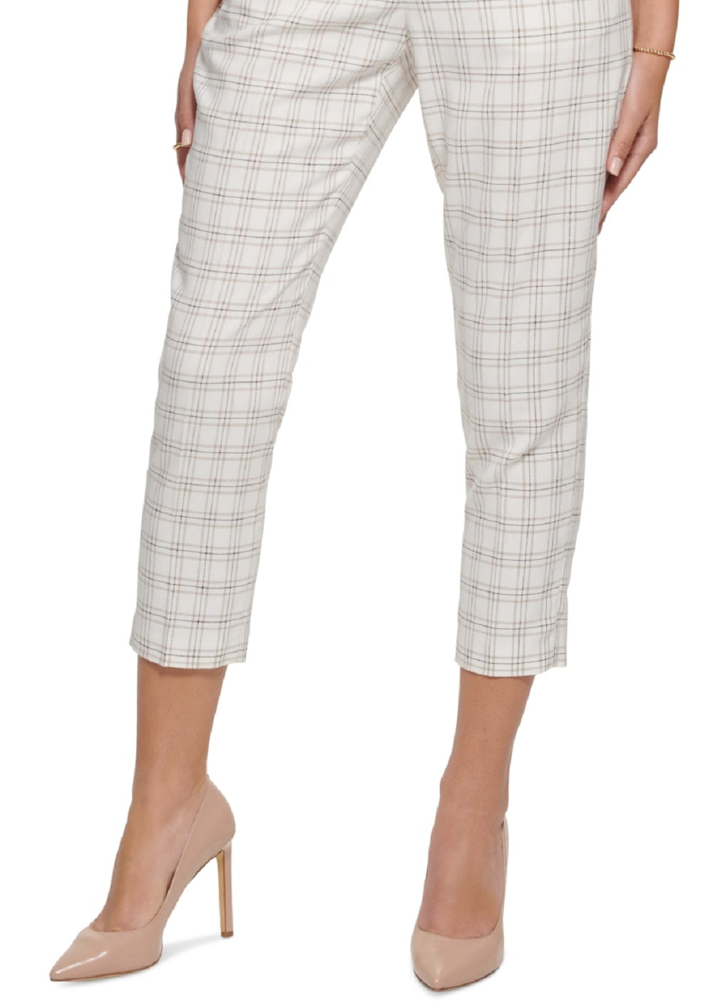 Calça xadrez feminina Tommy Hilfiger marrom tamanho 6