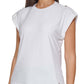 Tommy Hilfiger Blusa Feminina Manga Curta Epaulet Branca Tamanho P