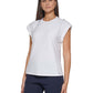 Tommy Hilfiger Blusa Feminina Manga Curta Epaulet Branca Tamanho P