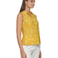 Tommy Hilfiger Camiseta Feminina Estampa Floral com Botões Frontais Amarela Tamanho Grande