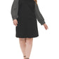 Vestido feminino Tommy Hilfiger com manga bufante e gola, preto, tamanho 16W