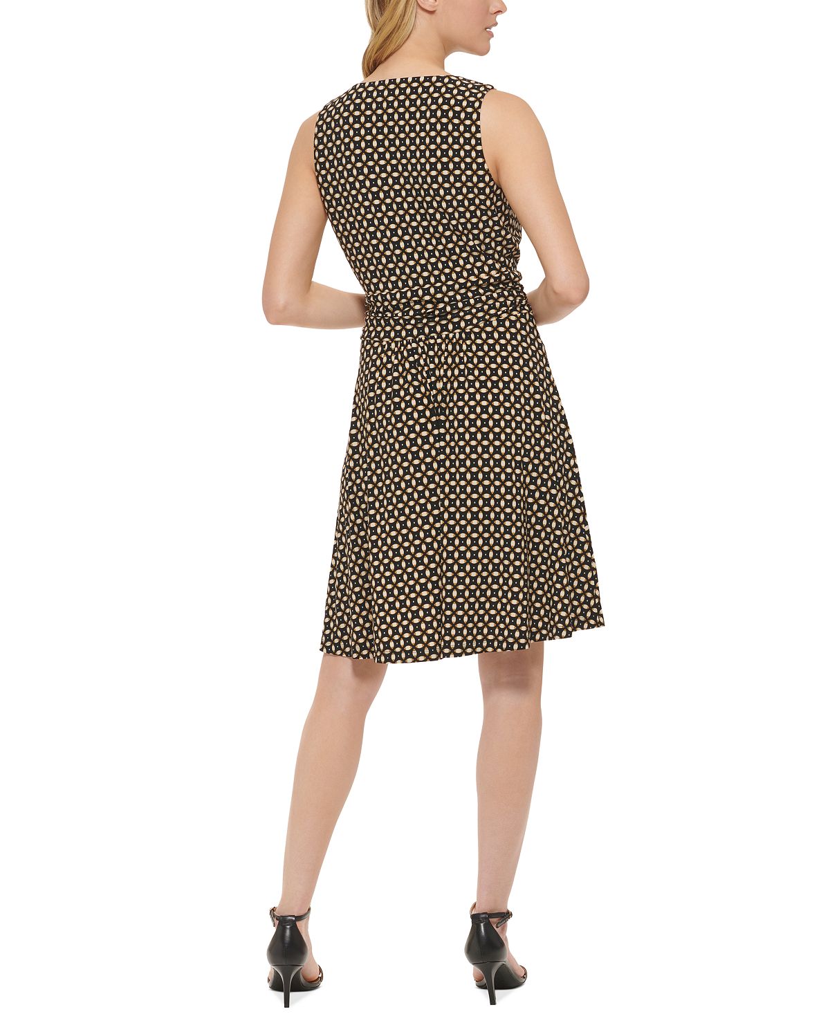 Vestido de malha com estampa geométrica Tommy Hilfiger feminino, preto, tamanho 6