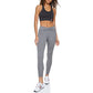 Calça legging feminina Tommy Hilfiger cintura alta com torção frontal 7/8 cinza tamanho médio