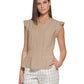 Blusa Tommy Hilfiger Feminina Amassada e Babados Marrom Tamanho X-G