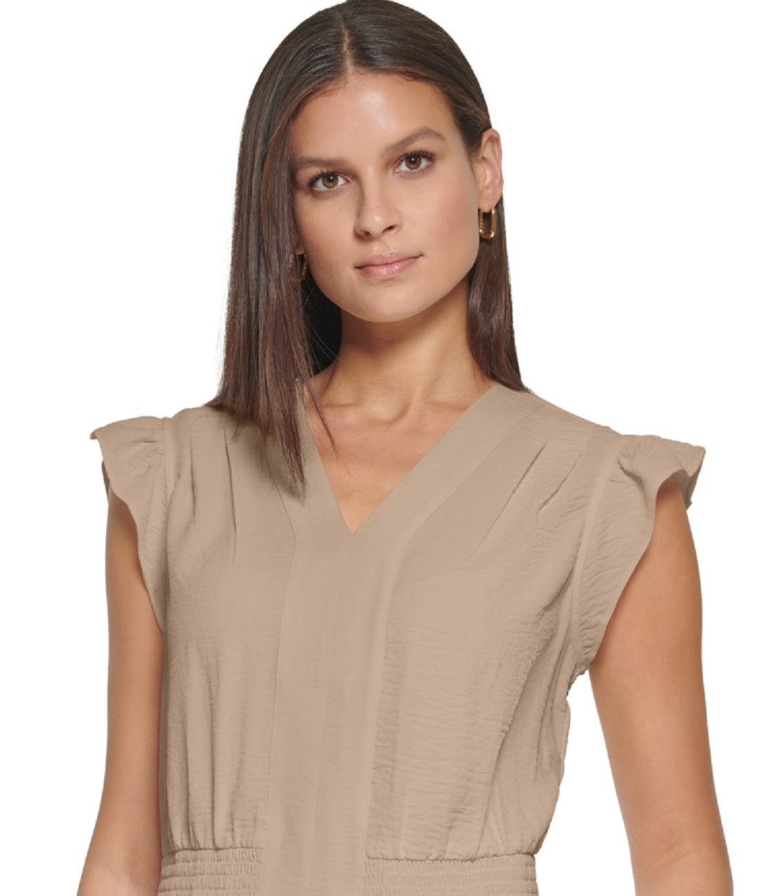 Blusa Tommy Hilfiger Feminina Amassada e Babados Marrom Tamanho X-G