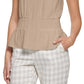 Blusa Tommy Hilfiger Feminina Amassada e Babados Marrom Tamanho X-G
