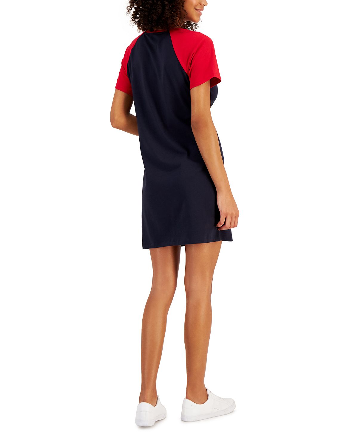 Vestido Tommy Hilfiger Feminino com Logo Metálico Colorblocked Azul Tamanho Grande