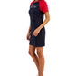 Vestido Tommy Hilfiger Feminino com Logo Metálico Colorblocked Azul Tamanho Grande