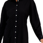 Camisa túnica feminina Tommy Hilfiger de algodão com ilhós, preta, tamanho médio